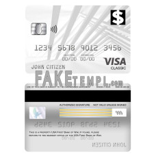 USA First Bank of Wiki fake visa classic card photoshop template PSD