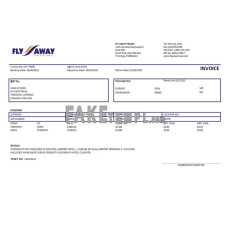 USA Fly Away Travel agency fake Invoice Word and PDF template