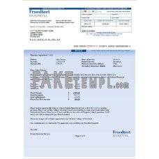 USA Froedtert Hospital fake Invoice Word and PDF template