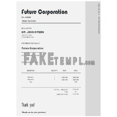 USA Future Corporation fake Invoice Word and PDF template