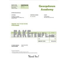 USA Georgetown Academy fake Invoice Word and PDF template