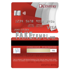 USA Georgia Gainesville First century bank fake visa classic card photoshop template PSD