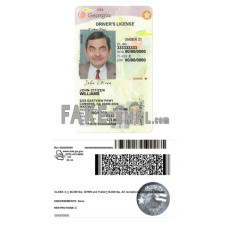 USA Georgia state vertical fake driving license photoshop template PSD