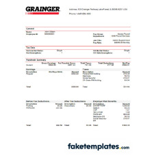 USA Grainger fake pindustry company Word and PDF template