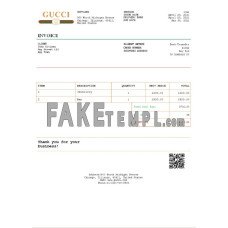 USA Gucci fake Invoice Word and PDF template