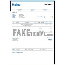 USA Haier fake Invoice Word and PDF template