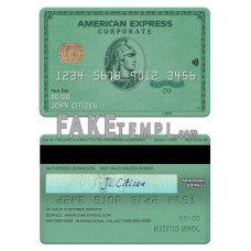 USA Heritage bank fake AMEX green card photoshop template PSD