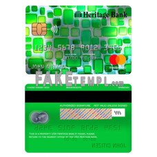 USA Heritage bank fake mastercard photoshop template PSD