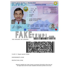 USA Idaho fake driving license photoshop template PSD