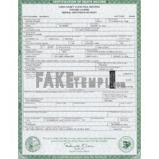 USA Illinois state fake death certificate photoshop template PSD 