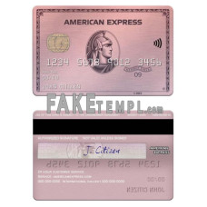 USA Indiana Centier bank fake AMEX rose gold card photoshop template PSD