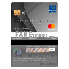 USA Indiana Centier bank fake mastercard photoshop template PSD