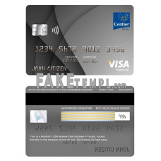 USA Indiana Centier bank fake visa platinum card photoshop template PSD