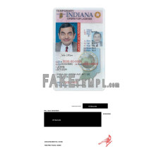 USA Indiana state vertical driving license (operator) photoshop template PSD