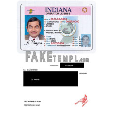 USA Indiana fake driving license photoshop template PSD