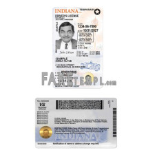 USA Indiana state vertical fake driving license photoshop template PSD