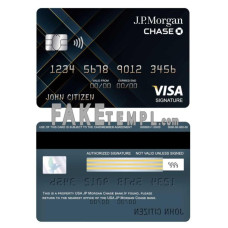 USA JP Morgan Chase bank fake visa signature card photoshop template PSD