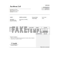 USA Jacobson Ltd fake Invoice Word and PDF template