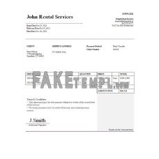 USA John Rental Services fake Invoice Word and PDF template