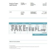 USA Letz Go Tours and Travels fake Invoice Word and PDF template