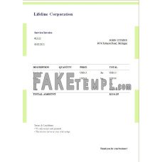 USA Lifeline Corporation fake Invoice Word and PDF template, version 1