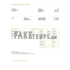 USA Louis Salon and Spa fake Invoice Word and PDF template