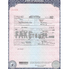 USA Louisiana state fake birth certificate photoshop template PSD 