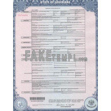 USA Louisiana state fake death certificate photoshop template PSD 