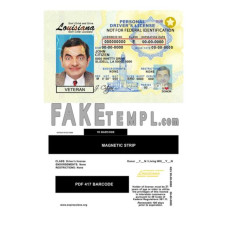 USA Louisiana fake driving license photoshop template PSD