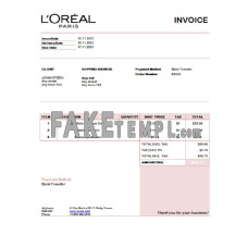 USA L’oreal Paris fake Invoice Word and PDF template