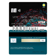 USA MOVO bank fake visa classic card photoshop template PSD