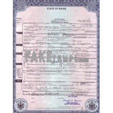 USA Maine state fake death certificate photoshop template PSD 