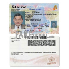 USA Maine state vertical fake driving license photoshop template PSD