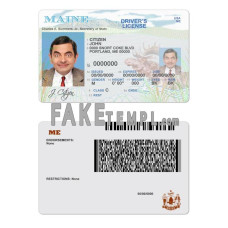 USA Maine state  fake driving license photoshop template PSD