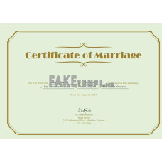 USA fake Marriage certificate template in Word and PDF format