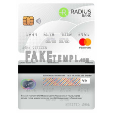 USA Massachusetts Radius bank fake mastercard photoshop template PSD