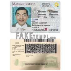 USA Massachusetts state fake driving license photoshop template PSD