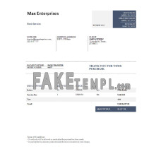 USA Max Enterprises fake Invoice Word and PDF template