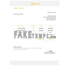 USA Mean Tic fake Invoice Word and PDF template