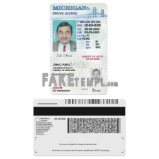 USA Michigan state vertical fake driving license photoshop template PSD