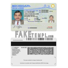 USA Michigan fake driving license photoshop template PSD