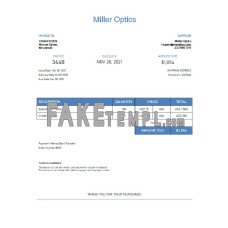 USA Miller Optics fake Invoice Word and PDF template