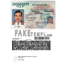 USA Mississippi fake driving license photoshop template PSD