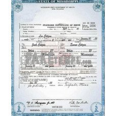 USA Mississippi state fake birth certificate photoshop template PSD 