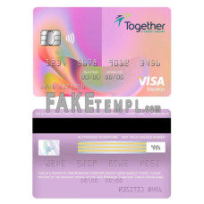 USA Missouri Together Credit Union bank fake visa electron card photoshop template PSD