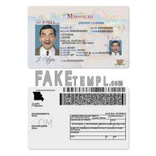 USA Missouri state fake driving license photoshop template PSD