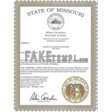 USA Missouri fake marriage certificate photoshop template PSD 