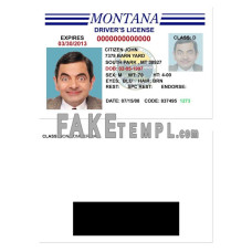 USA Montana fake driving license photoshop template PSD