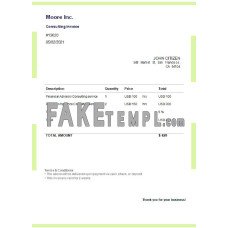 USA Moore Inc. fake Invoice Word and PDF template