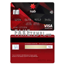 USA NAB bank fake visa signature card photoshop template PSD